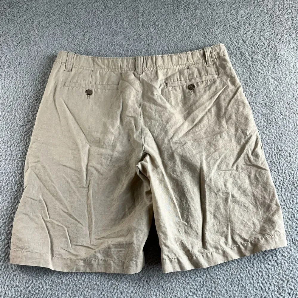 NEW Banana Republic Shorts Mens 36 Beige‎ Chino Linen Blend Drawstring Outdoor